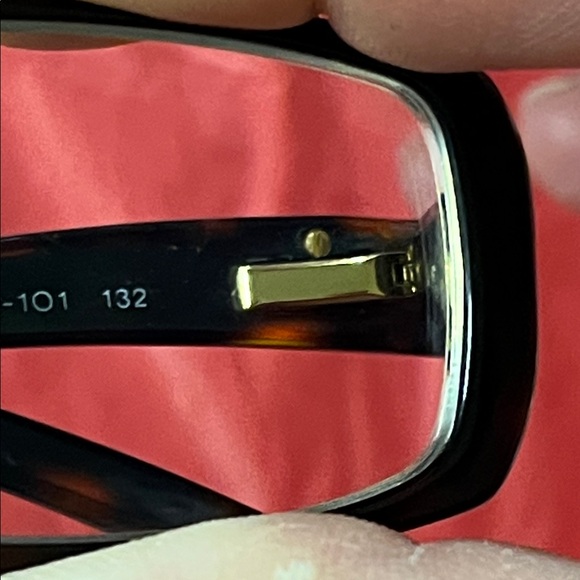 Prada Black Rectangular Women's Glasses with Gold Temples - Picture 14 of 16